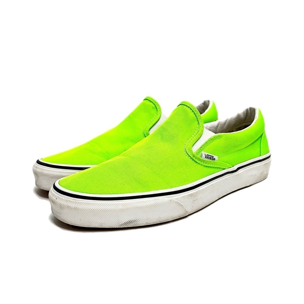 VANS | Vintage Y2K women's neon green canvas slip on skate sneakers - Picture 6 of 8